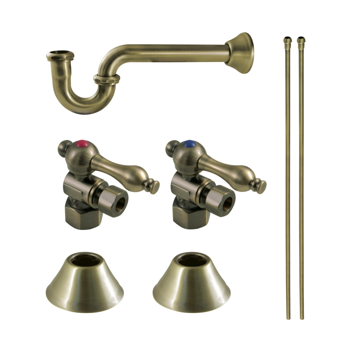 Trimscape CC43103LKB30 Traditional Plumbing Sink Trim Kit with P-Trap, Antique Brass