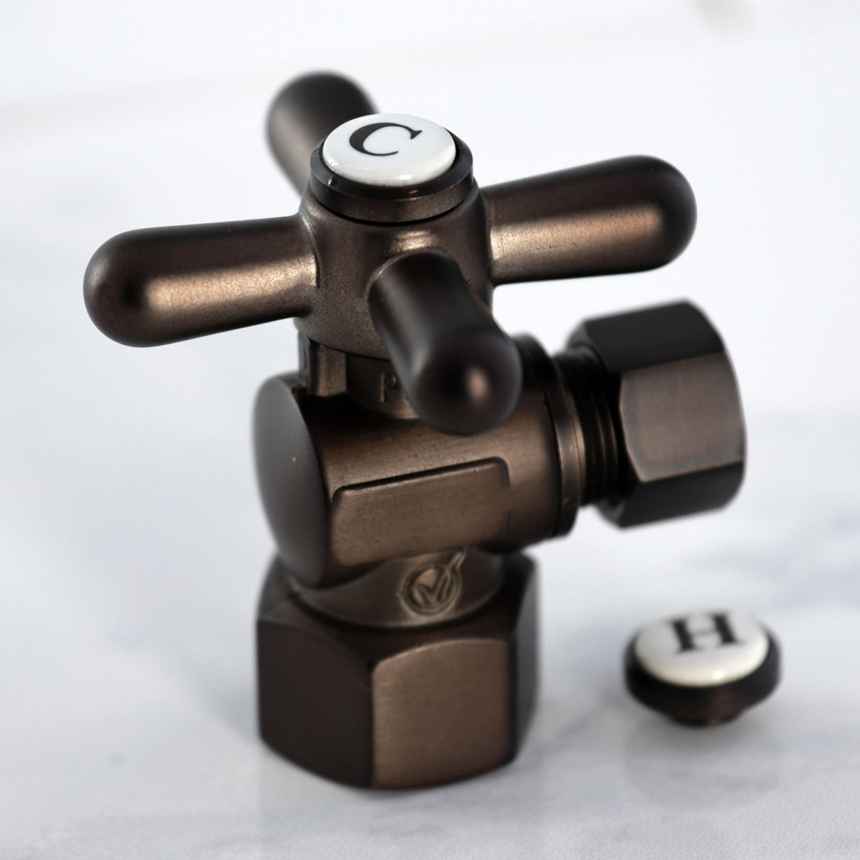 Vintage CC43105X 1/2-Inch FIP x 3/8-Inch OD Comp Quarter-Turn Angle Stop Valve, Oil Rubbed Bronze