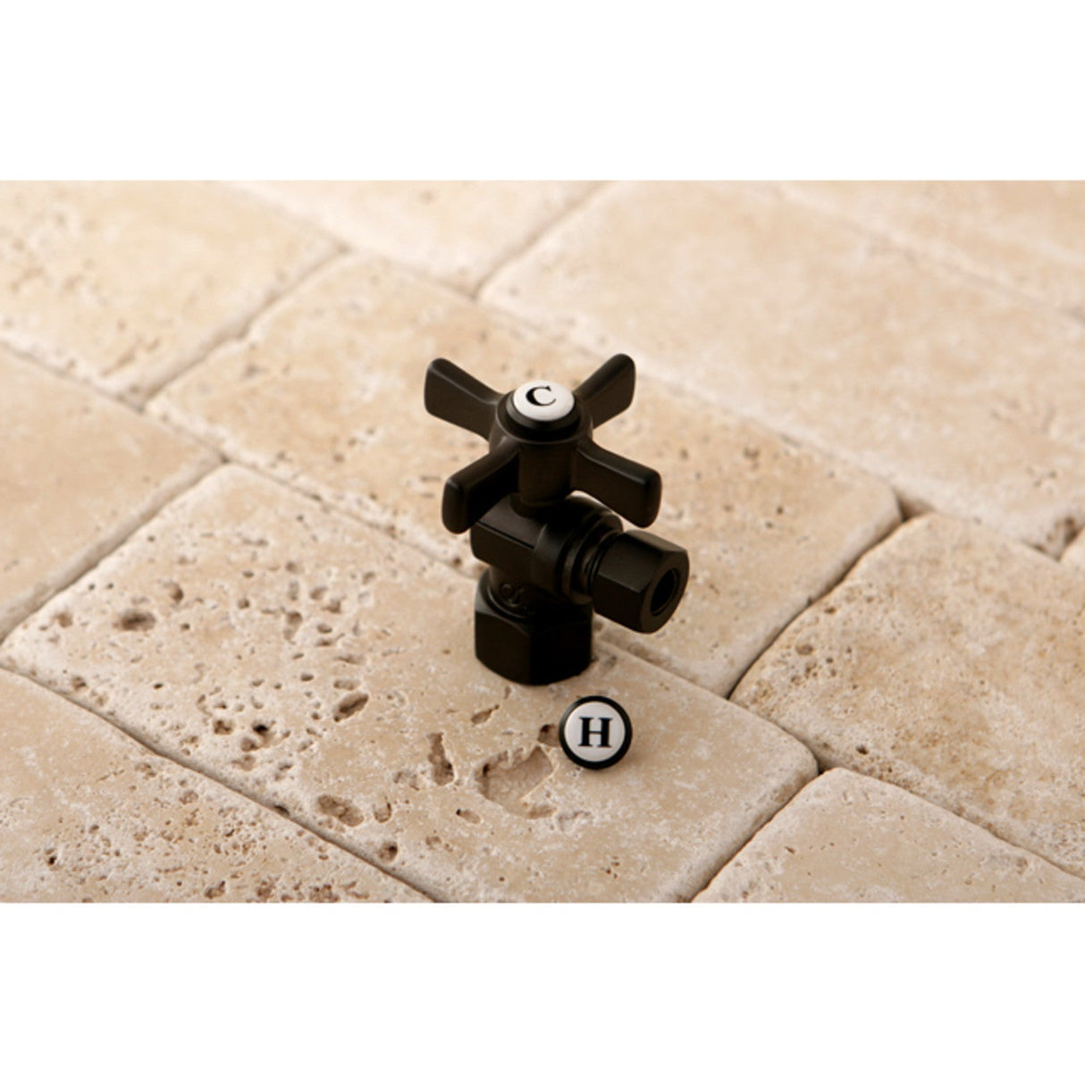 Millennium CC43105ZX 1/2-Inch FIP x 3/8-Inch OD Comp Quarter-Turn Angle Stop Valve, Oil Rubbed Bronze