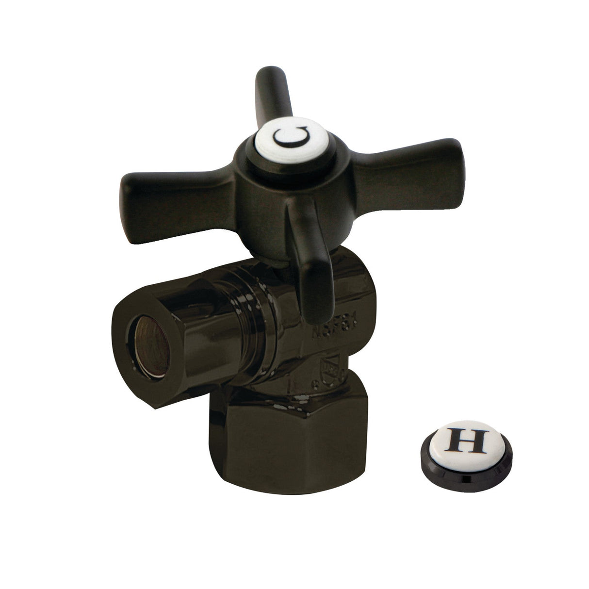 Millennium CC43105ZX 1/2-Inch FIP x 3/8-Inch OD Comp Quarter-Turn Angle Stop Valve, Oil Rubbed Bronze