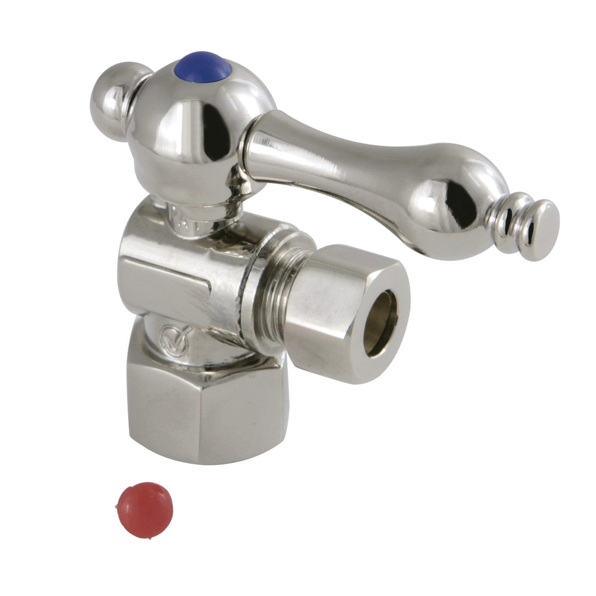 Vintage CC43106 1/2-Inch FIP x 3/8-Inch OD Comp Quarter-Turn Angle Stop Valve, Polished Nickel