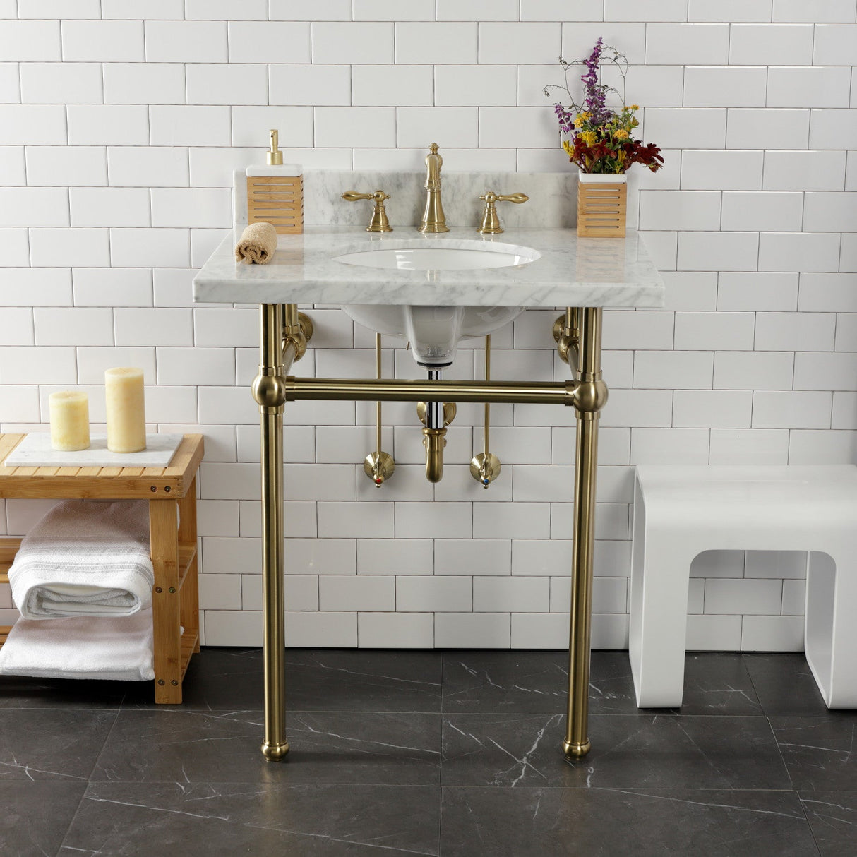 Trimscape CC43107LKB30 Traditional Plumbing Sink Trim Kit with P-Trap, Brushed Brass