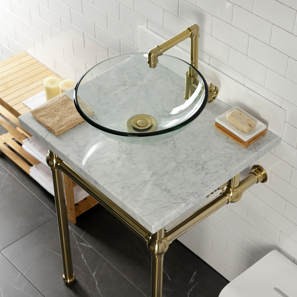 Trimscape CC43107VKB30 Traditional Plumbing Sink Trim Kit with P-Trap and Drain, Brushed Brass