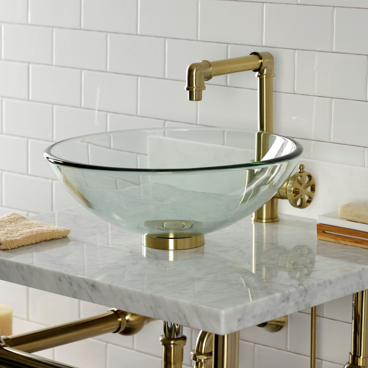 Trimscape CC43107VKB30 Traditional Plumbing Sink Trim Kit with P-Trap and Drain, Brushed Brass