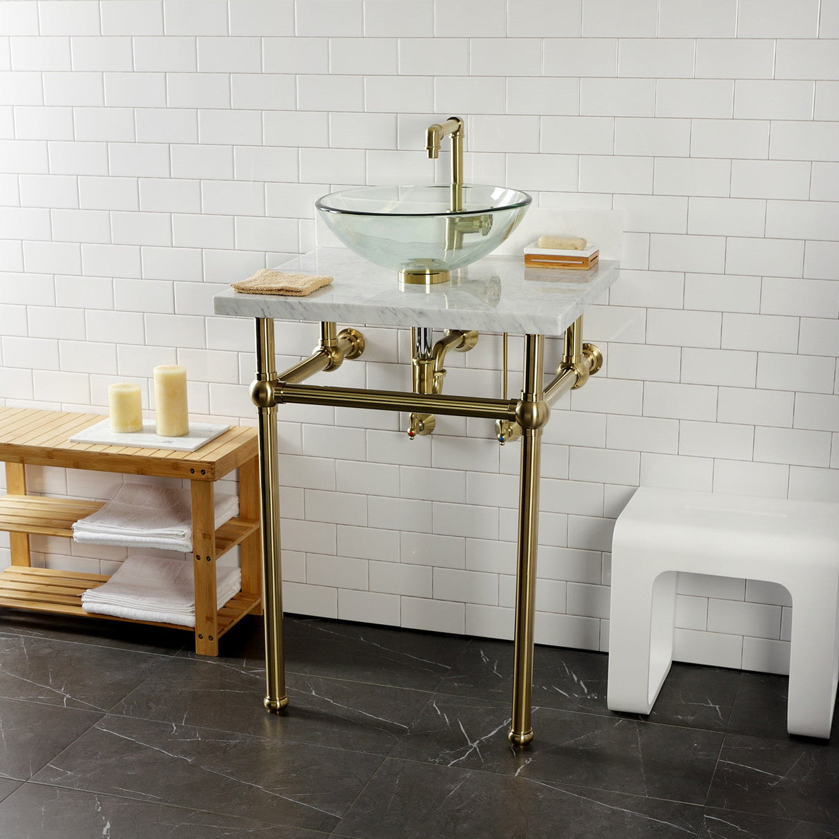 Trimscape CC43107VKB30 Traditional Plumbing Sink Trim Kit with P-Trap and Drain, Brushed Brass