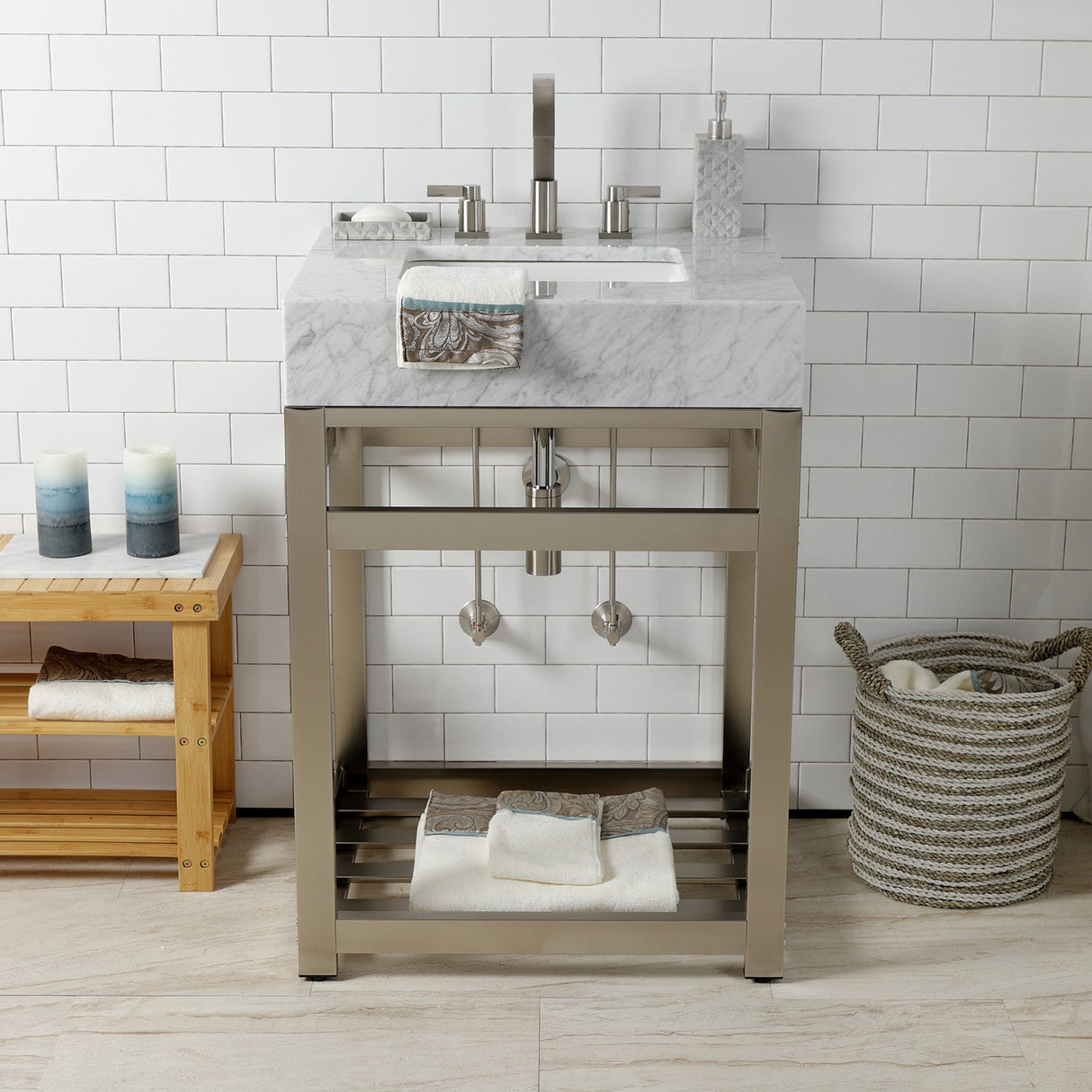 Trimscape CC43108DLLKB30 Contemporary Plumbing Sink Trim Kit with Bottle Trap, Brushed Nickel