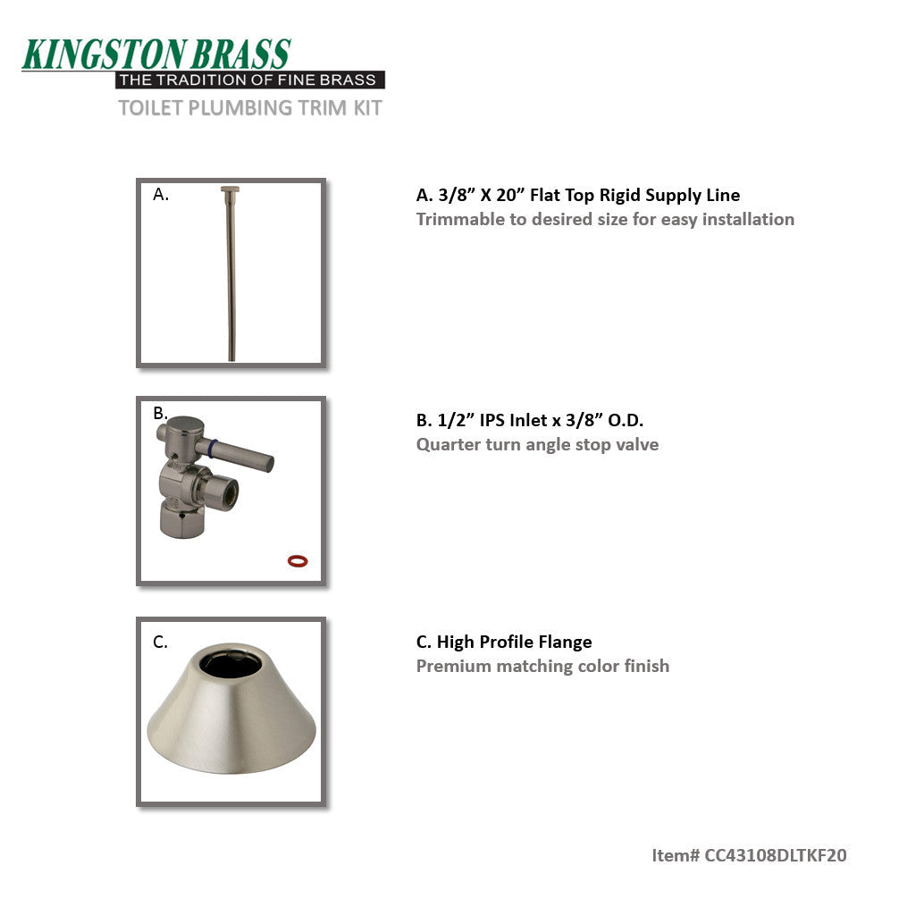 Trimscape CC43108DLTKF20 Contemporary Plumbing Toilet Trim Kit, Brushed Nickel