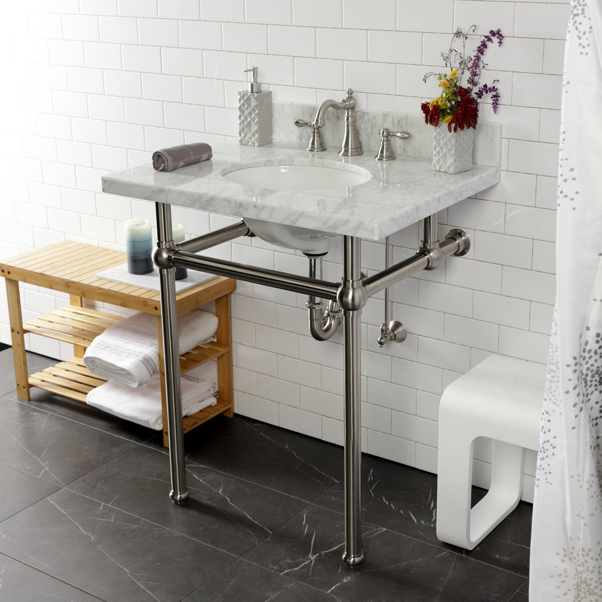 Trimscape CC43108LKB30 Traditional Plumbing Sink Trim Kit with P-Trap, Brushed Nickel