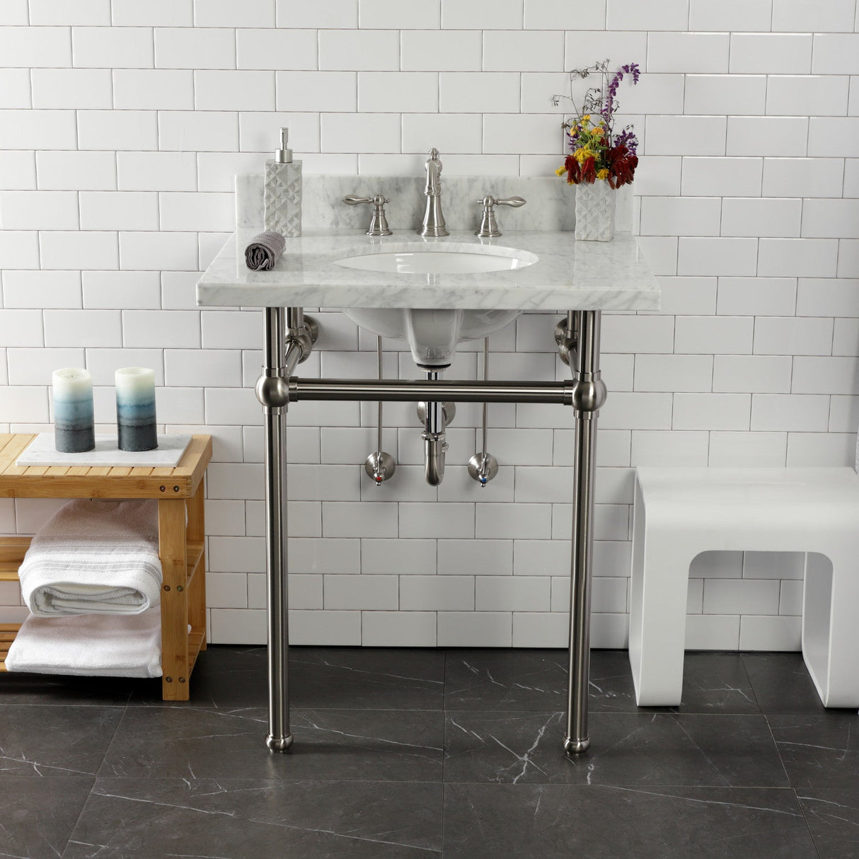 Trimscape CC43108LKB30 Traditional Plumbing Sink Trim Kit with P-Trap, Brushed Nickel