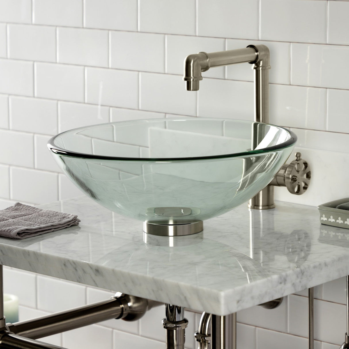 Trimscape CC43108VKB30 Traditional Plumbing Sink Trim Kit with P-Trap and Drain, Brushed Nickel