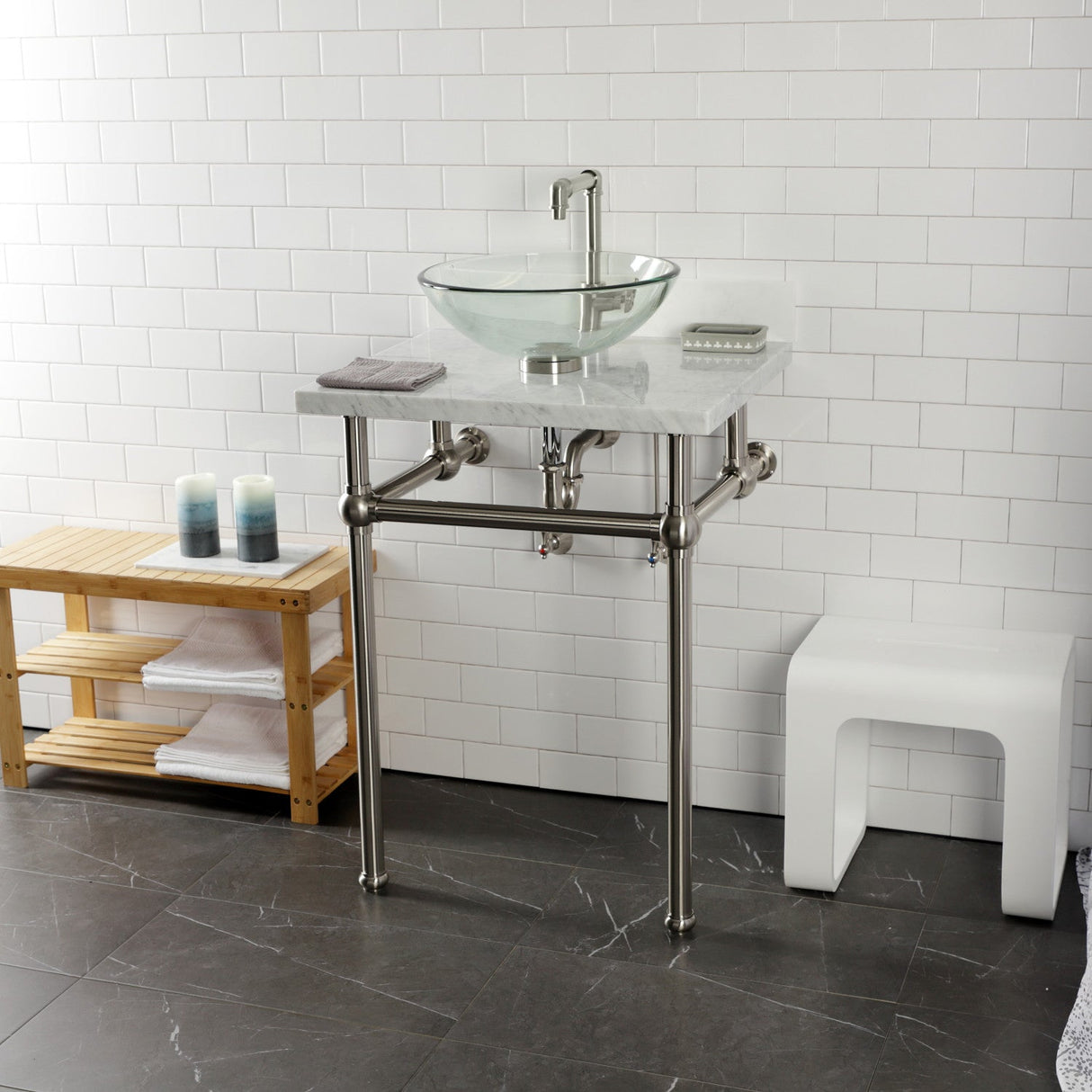 Trimscape CC43108VKB30 Traditional Plumbing Sink Trim Kit with P-Trap and Drain, Brushed Nickel