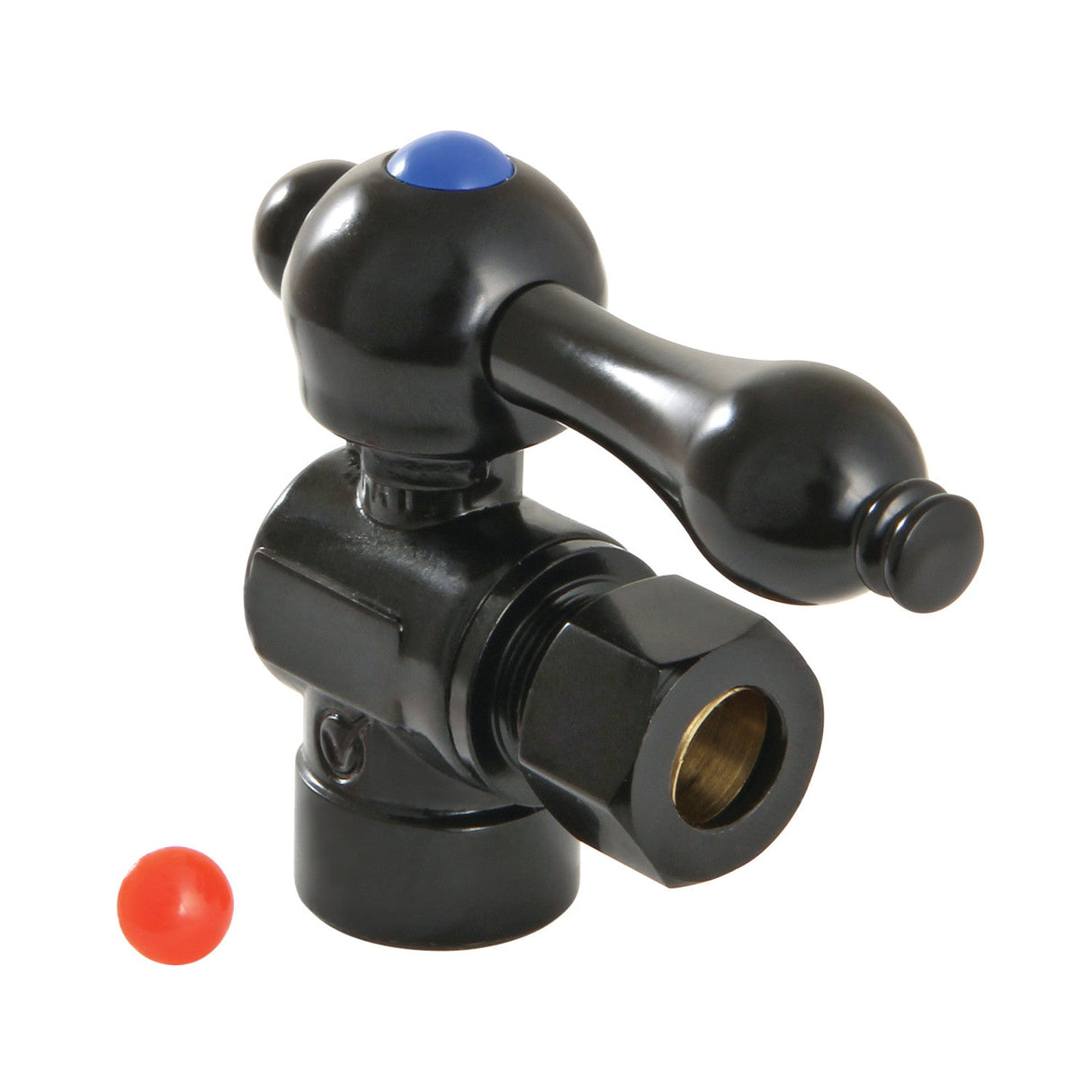 Vintage CC43200 1/2-Inch Sweat x 3/8-Inch OD Comp Quarter-Turn Angle Stop Valve, Matte Black