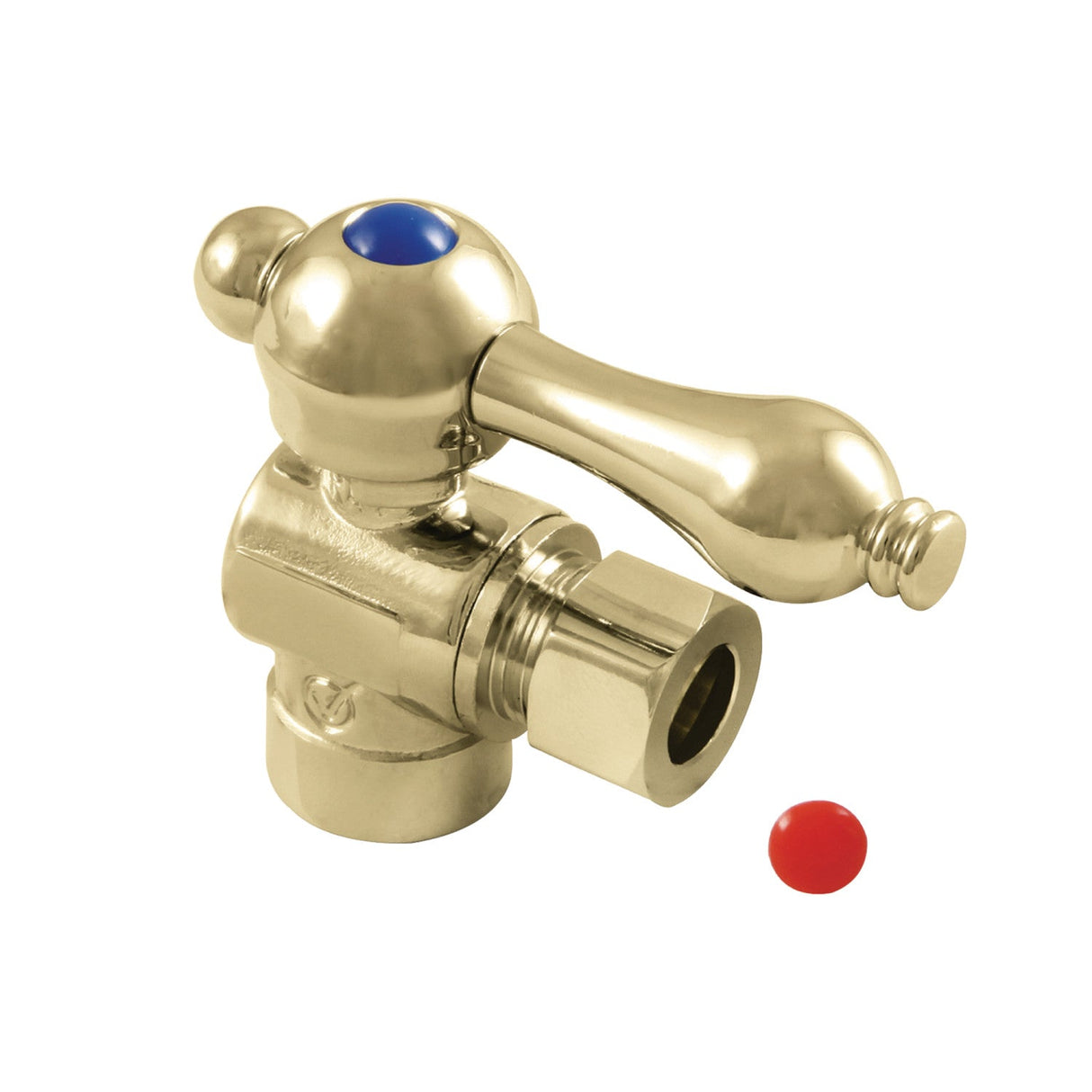 Vintage CC43202 1/2-Inch Sweat x 3/8-Inch OD Comp Quarter-Turn Angle Stop Valve, Polished Brass