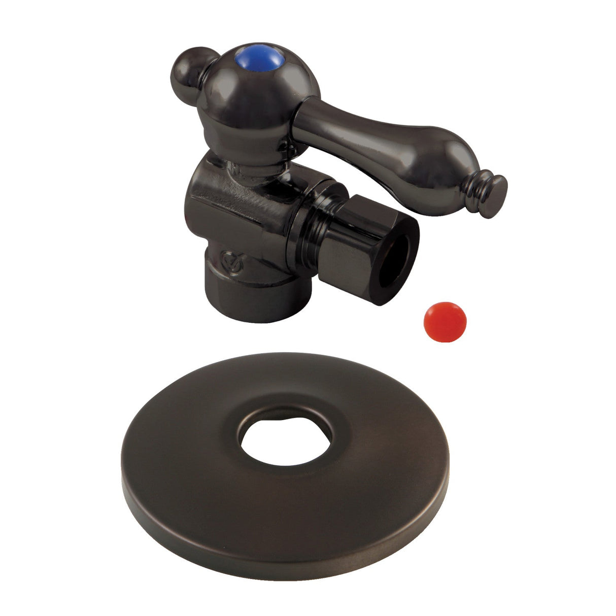 CC43205K 1/2-Inch Sweat x 3/8-Inch OD Comp Quarter-Turn Angle Stop Valve with Flange, Oil Rubbed Bronze