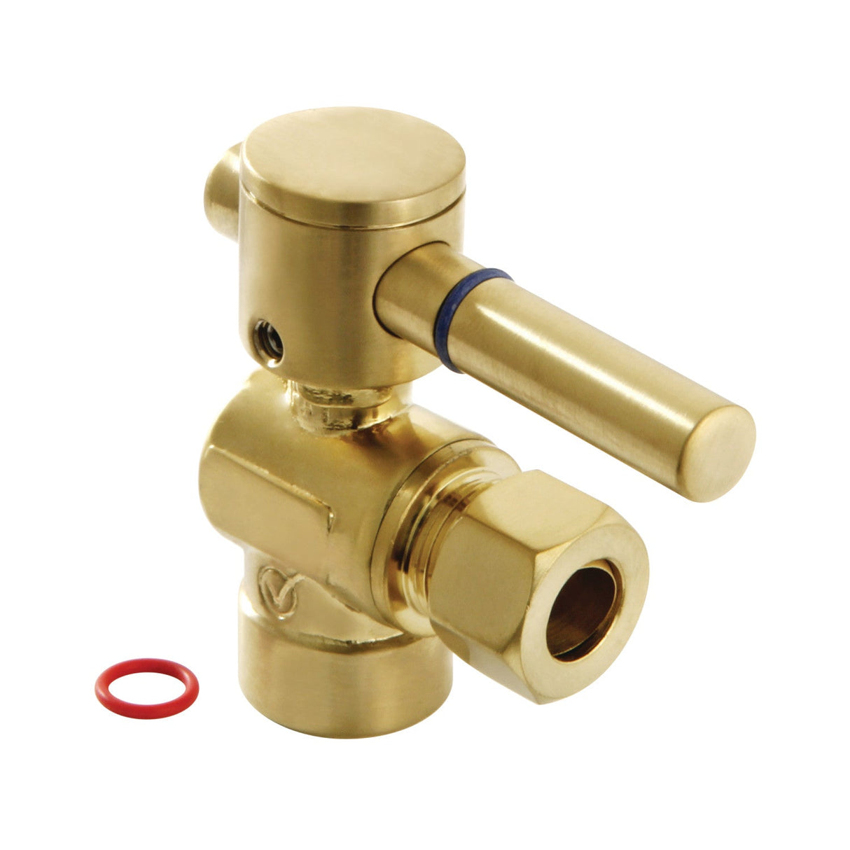 Concord CC43207DL 1/2-Inch Sweat x 3/8-Inch OD Comp Quarter-Turn Angle Stop Valve, Brushed Brass