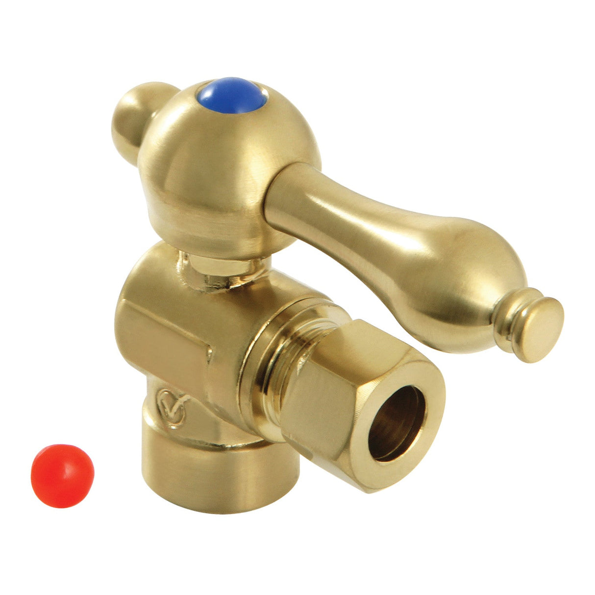 Vintage CC43207 1/2-Inch Sweat x 3/8-Inch OD Comp Quarter-Turn Angle Stop Valve, Brushed Brass