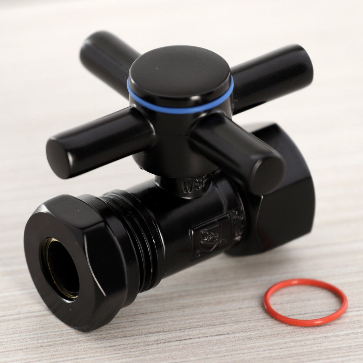 Concord CC44150DX 1/2-Inch FIP x 1/2 or 7/16-Inch Slip Joint Quarter-Turn Straight Stop Valve, Matte Black