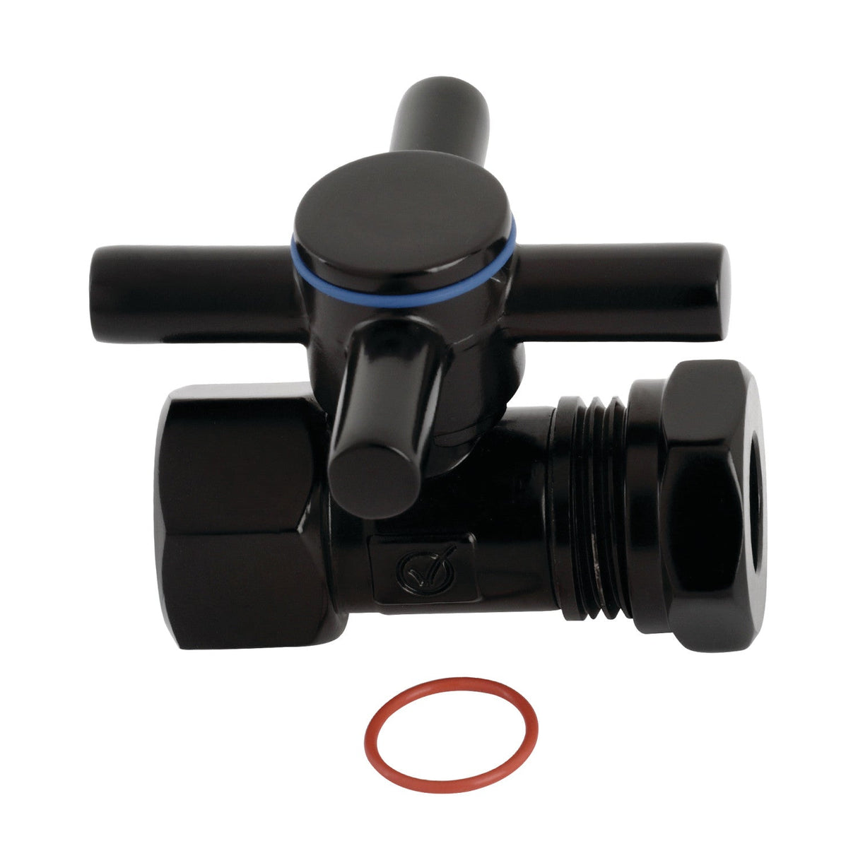 Concord CC44150DX 1/2-Inch FIP x 1/2 or 7/16-Inch Slip Joint Quarter-Turn Straight Stop Valve, Matte Black
