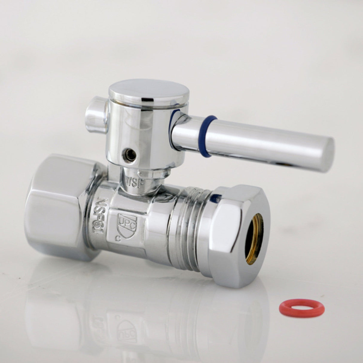 Concord CC44151DL 1/2-Inch FIP x 1/2 or 7/16-Inch Slip Joint Quarter-Turn Straight Stop Valve, Polished Chrome