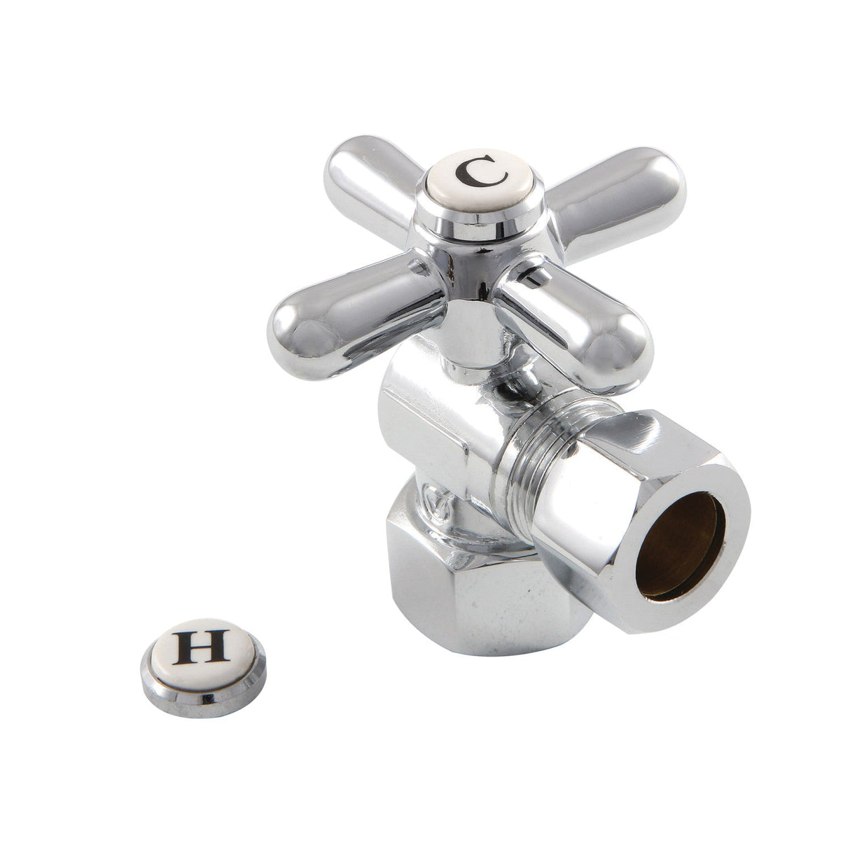 Vintage CC44401X 1/2-Inch FIP x 1/2-Inch OD Comp Quarter-Turn Angle Stop Valve, Polished Chrome