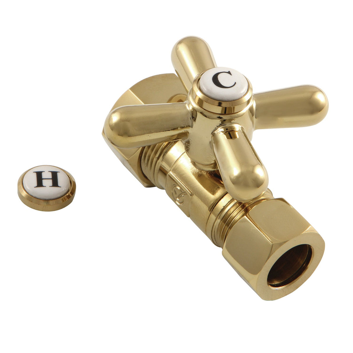 Vintage CC44452X 5/8-Inch OD Comp x 1/2-Inch OD Comp Quarter-Turn Straight Stop Valve, Polished Brass