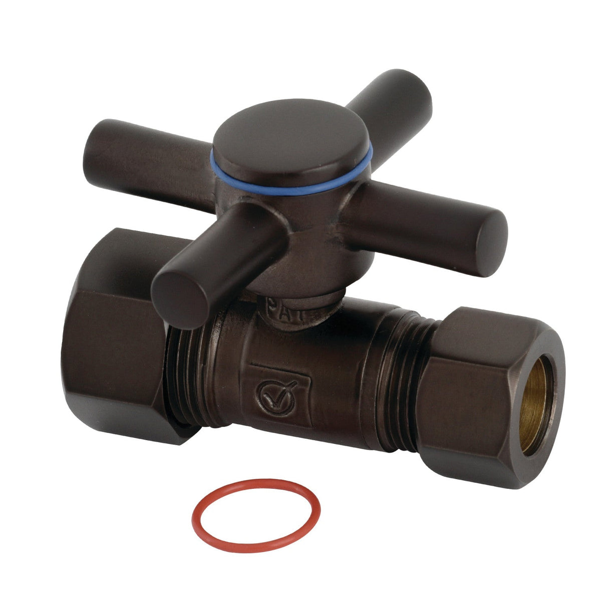 Concord CC44455DX 5/8-Inch OD Comp x 1/2-Inch OD Comp Quarter-Turn Straight Stop Valve, Oil Rubbed Bronze