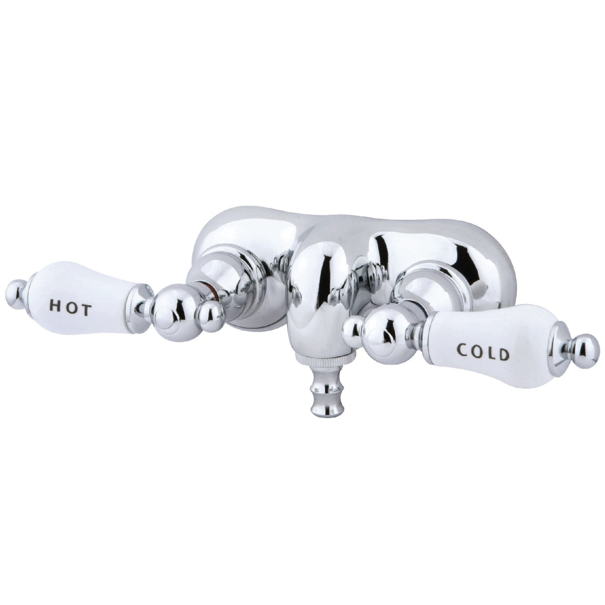 Vintage CC44T1 Two-Handle 2-Hole Tub Wall Mount Clawfoot Tub Faucet, Polished Chrome