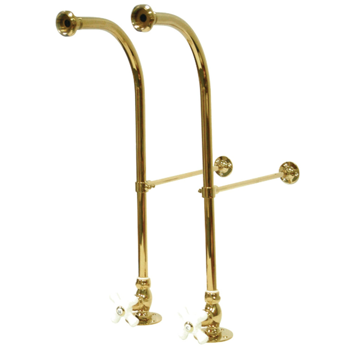 Vintage CC452CX Rigid Freestand Supplies with Stops and Cross Handles, Polished Brass