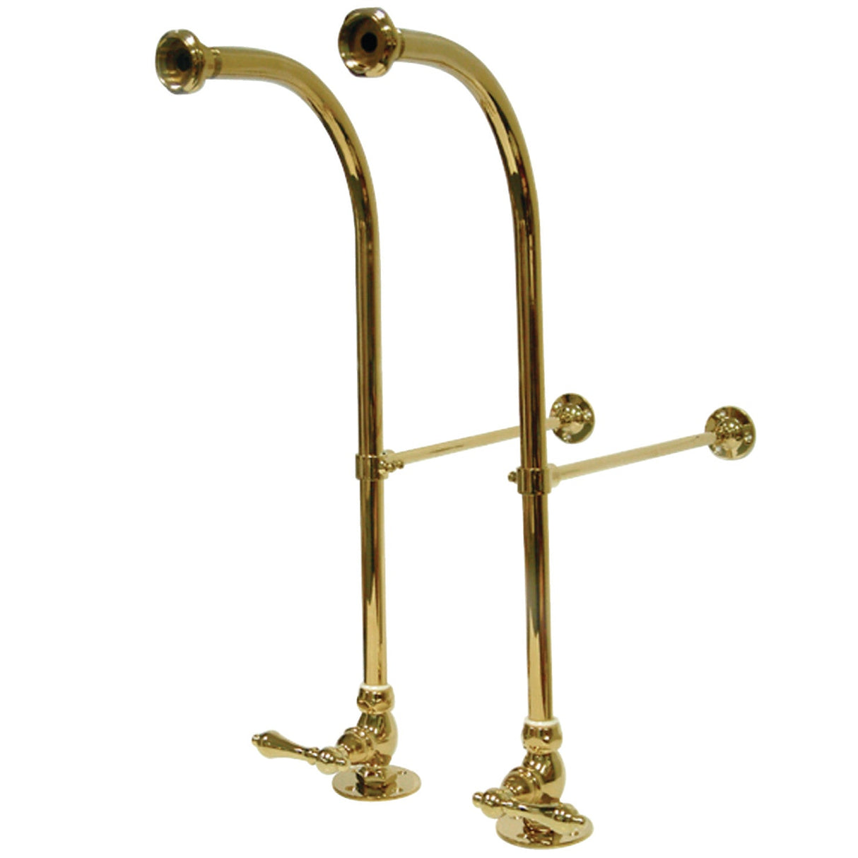 Vintage CC452ML Rigid Freestand Supplies with Stops and Lever Handles, Polished Brass