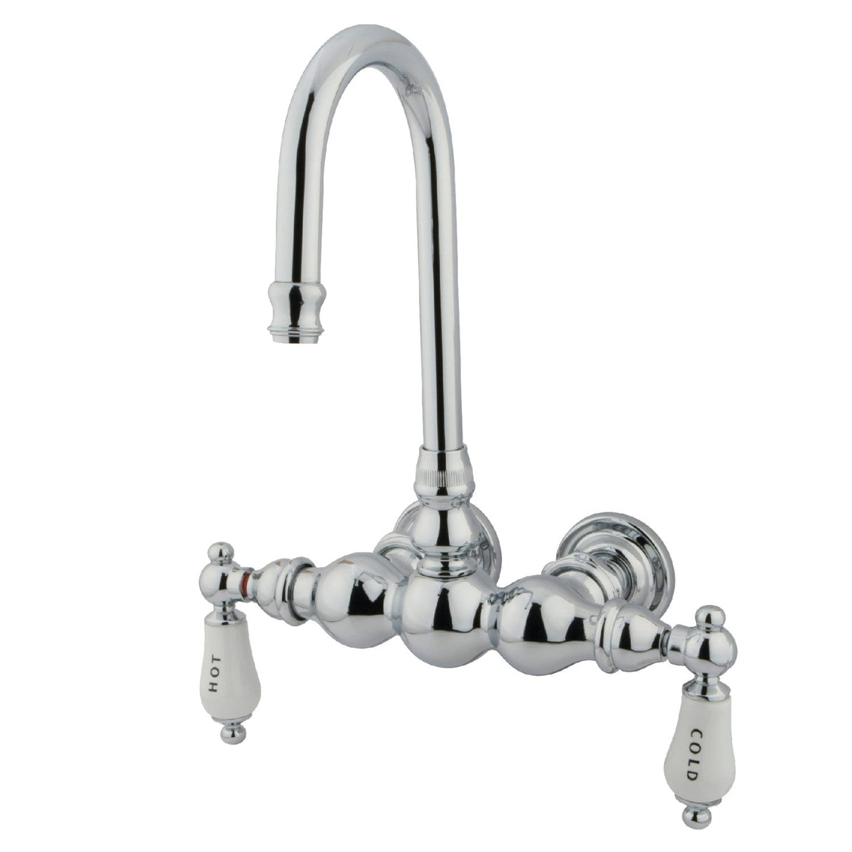 Vintage CC4T1 Two-Handle 2-Hole Tub Wall Mount Clawfoot Tub Faucet, Polished Chrome