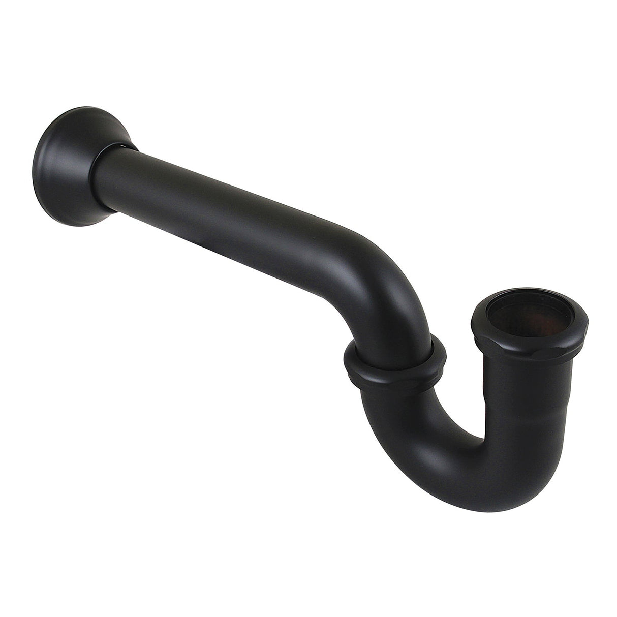 Vintage CC5180MB 1-1/4 Inch Decor P-Trap with Bell Flange, 18 Inch Length, 18 Gauge, Matte Black
