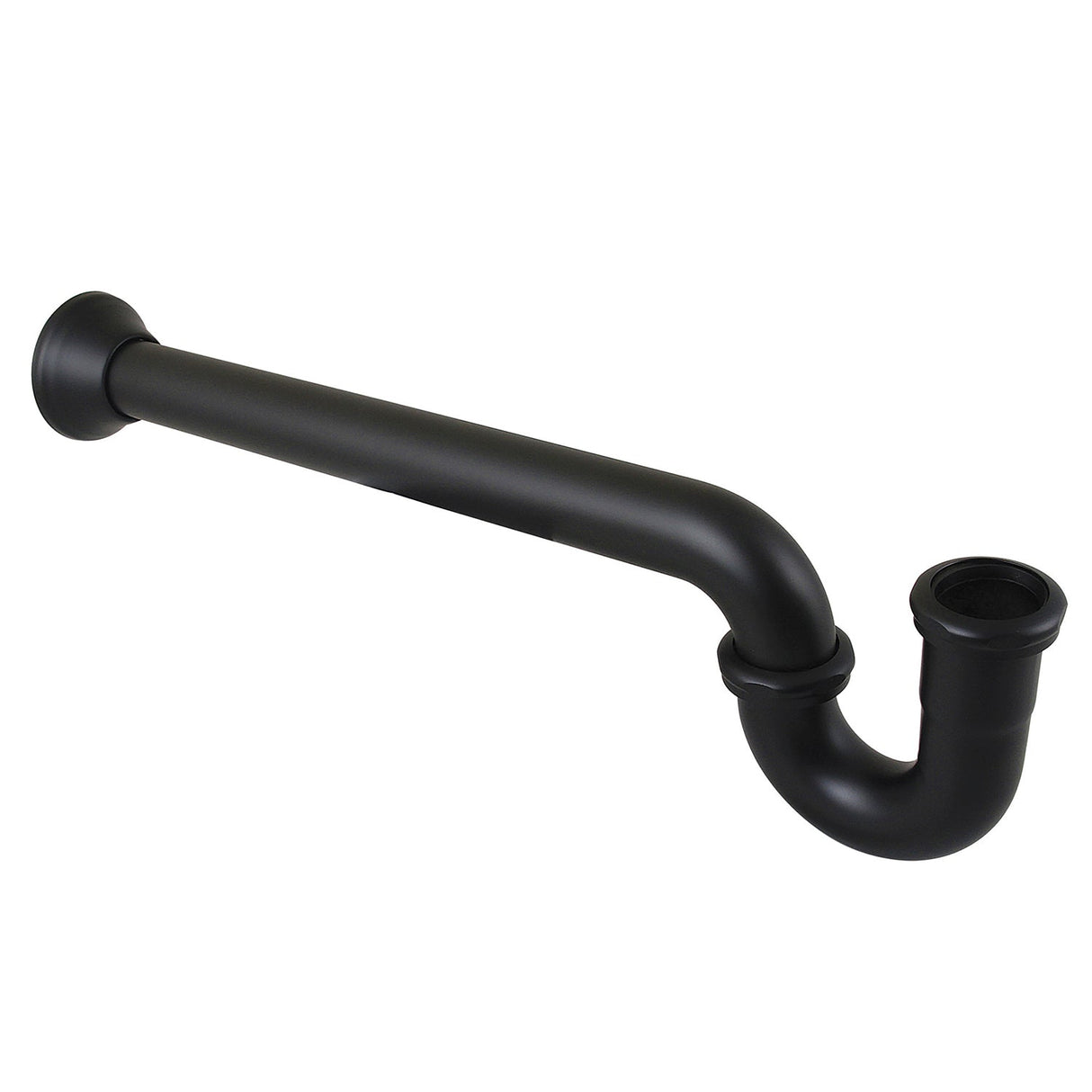 Vintage CC5240MB 1-1/4 (or 1-1/2) x 1-1/2 Inch Decor P-Trap with Bell Flange, 19 Inch Length, 18 Gauge, Matte Black