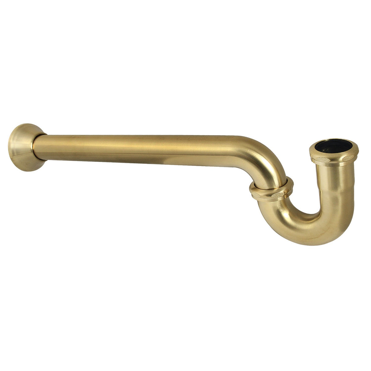Vintage CC5247 1-1/4 (or 1-1/2) x 1-1/2 Inch Decor P-Trap with Bell Flange, 19 Inch Length, 18 Gauge, Brushed Brass