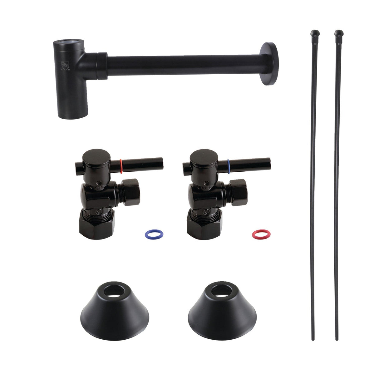 Trimscape CC53300DLLKB30 Contemporary Plumbing Sink Trim Kit with Bottle Trap, Matte Black