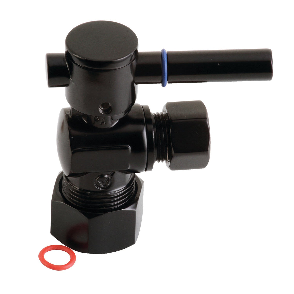Concord CC53300DL 5/8-Inch OD Comp x 3/8-Inch OD Comp Quarter-Turn Angle Stop Valve, Matte Black