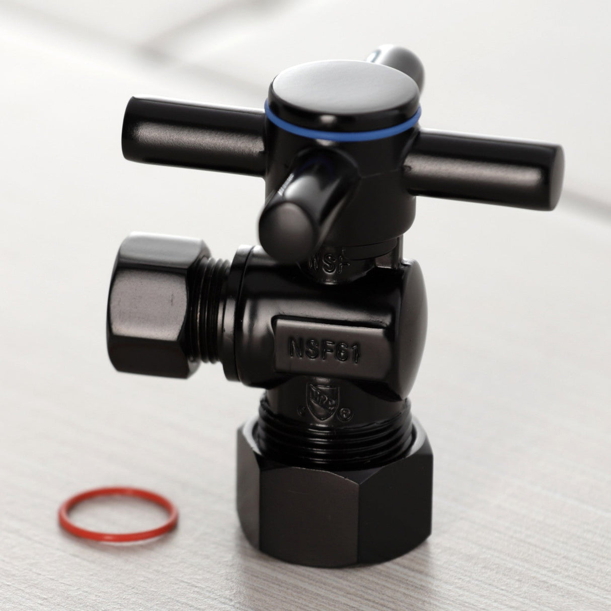 Concord CC53300DX 5/8-Inch OD Comp x 3/8-Inch OD Comp Quarter-Turn Angle Stop Valve, Matte Black