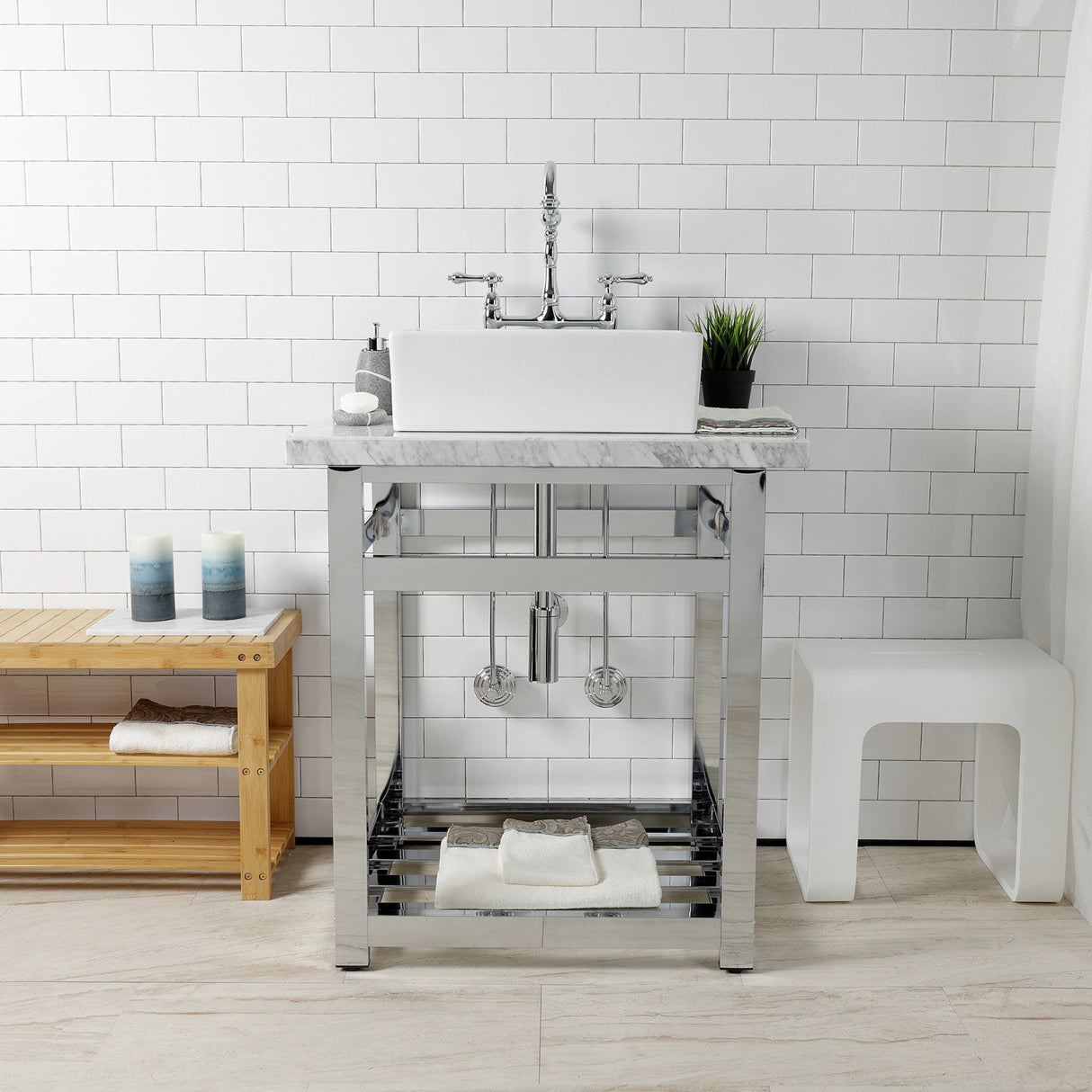 Trimscape CC53301DLTRMK2 Traditional Plumbing Sink Trim Kit with P-Trap and Overflow Drain, Polished Chrome