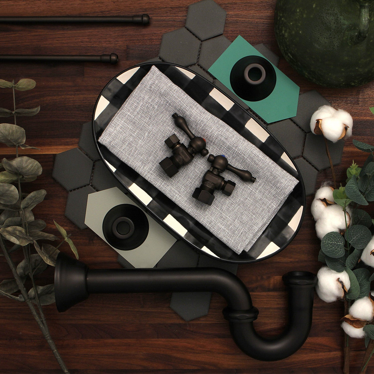 Vintage CC53305 5/8-Inch OD Comp x 3/8-Inch OD Comp Quarter-Turn Angle Stop Valve, Oil Rubbed Bronze