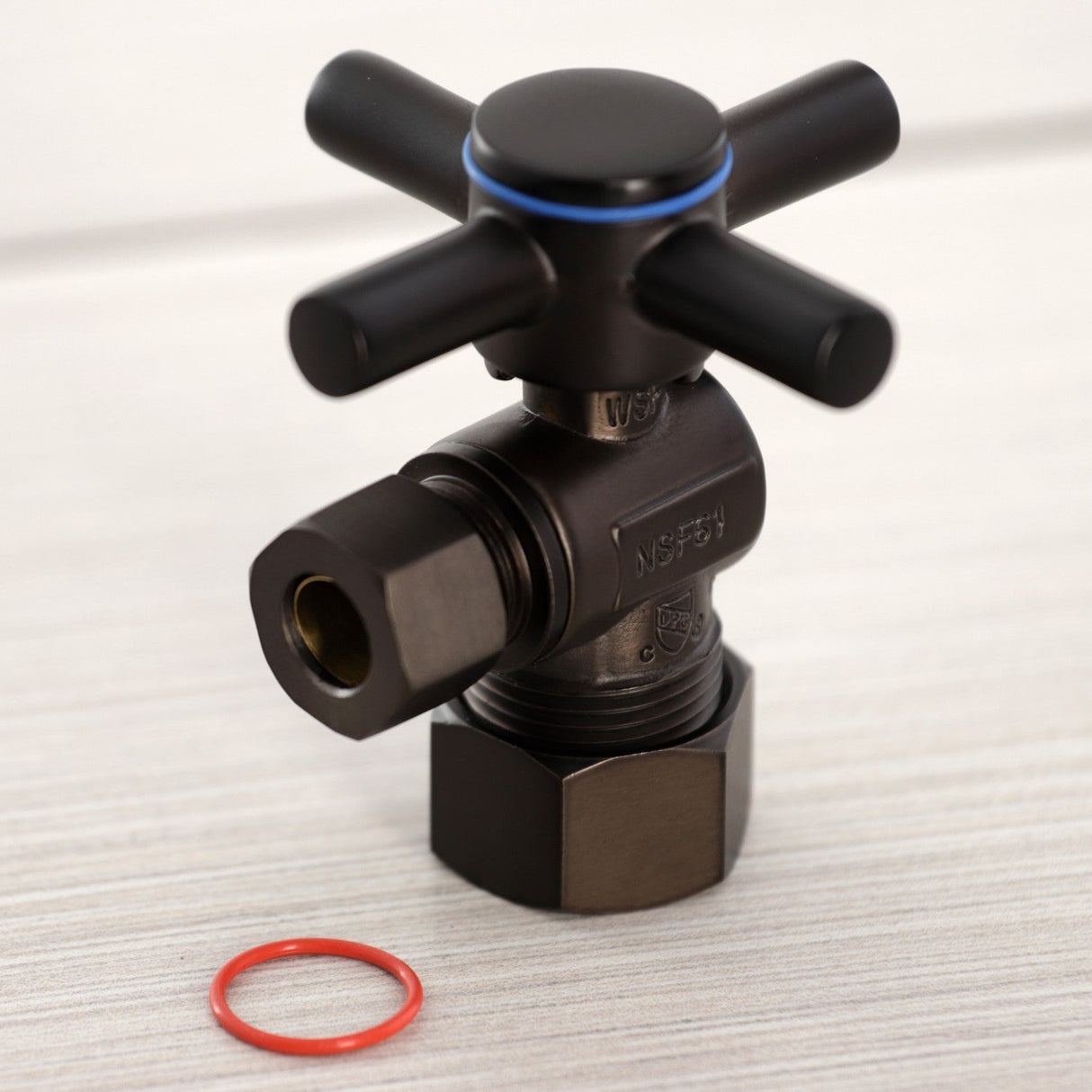 Concord CC53305DX 5/8-Inch OD Comp x 3/8-Inch OD Comp Quarter-Turn Angle Stop Valve, Oil Rubbed Bronze