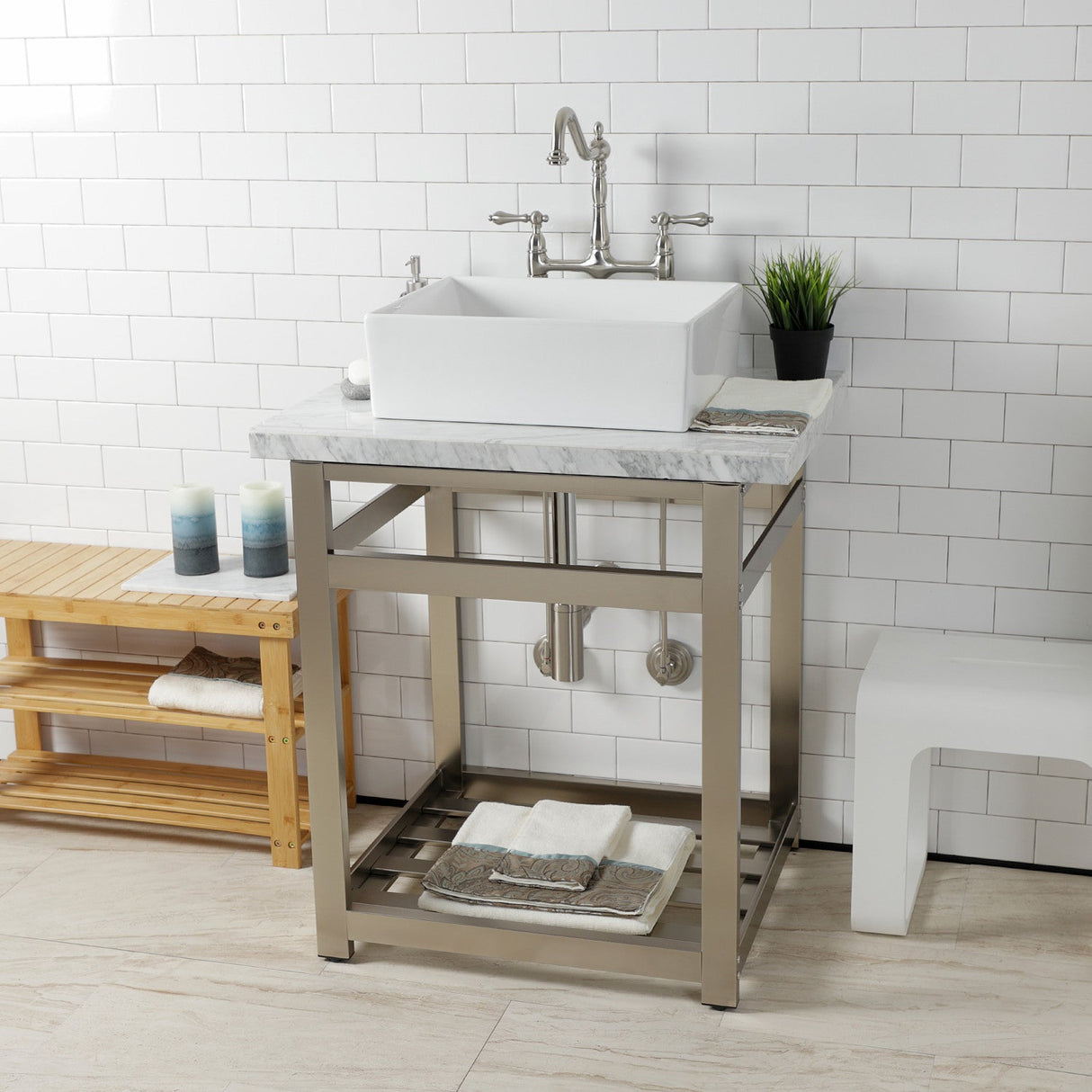 Trimscape CC53308DLTRMK2 Traditional Plumbing Sink Trim Kit with P-Trap and Overflow Drain, Brushed Nickel