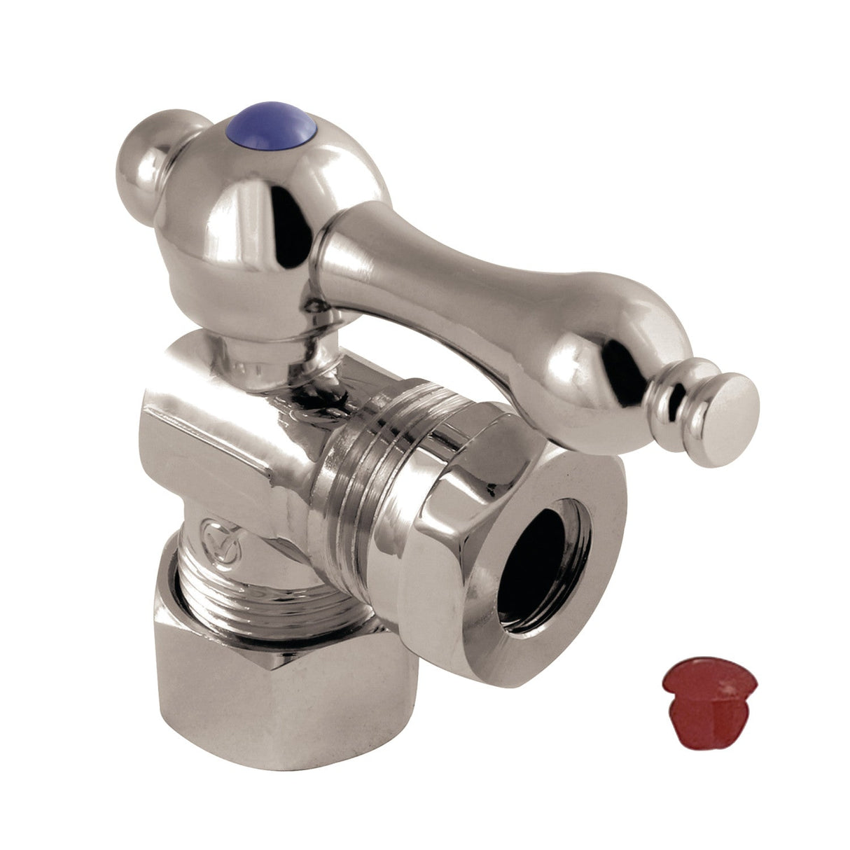 Vintage CC54308 5/8-Inch OD Comp x 1/2 or 7/16-Inch Slip Joint Quarter-Turn Angle Stop Valve, Brushed Nickel