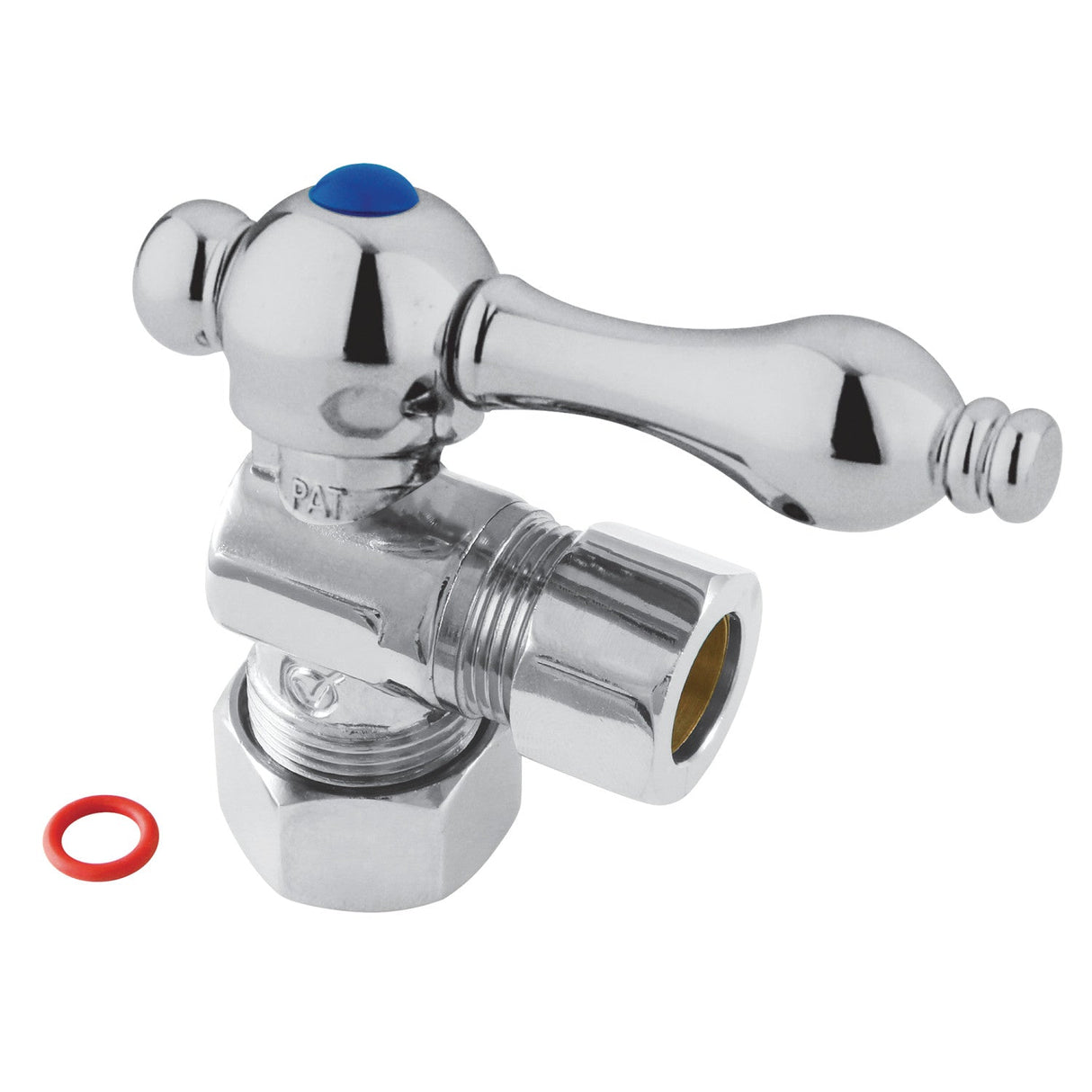 Vintage CC54401 5/8-Inch OD Comp x 1/2-Inch OD Comp Quarter-Turn Angle Stop Valve, Polished Chrome