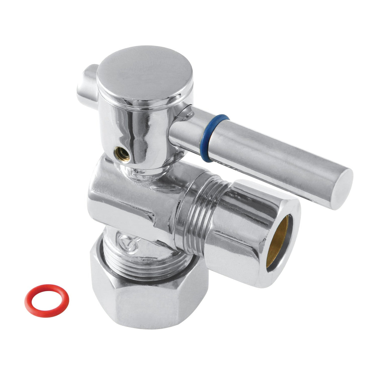 Fauceture CC54401DL 5/8-Inch OD Comp x 1/2-Inch OD Comp Quarter-Turn Angle Stop Valve, Polished Chrome