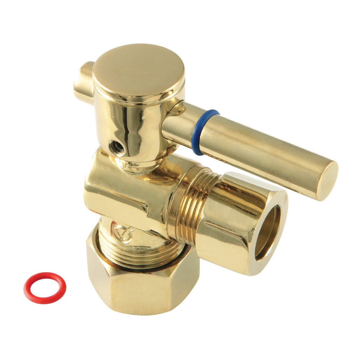 Fauceture CC54402DL 5/8-Inch OD Comp x 1/2-Inch OD Comp Quarter-Turn Angle Stop Valve, Polished Brass