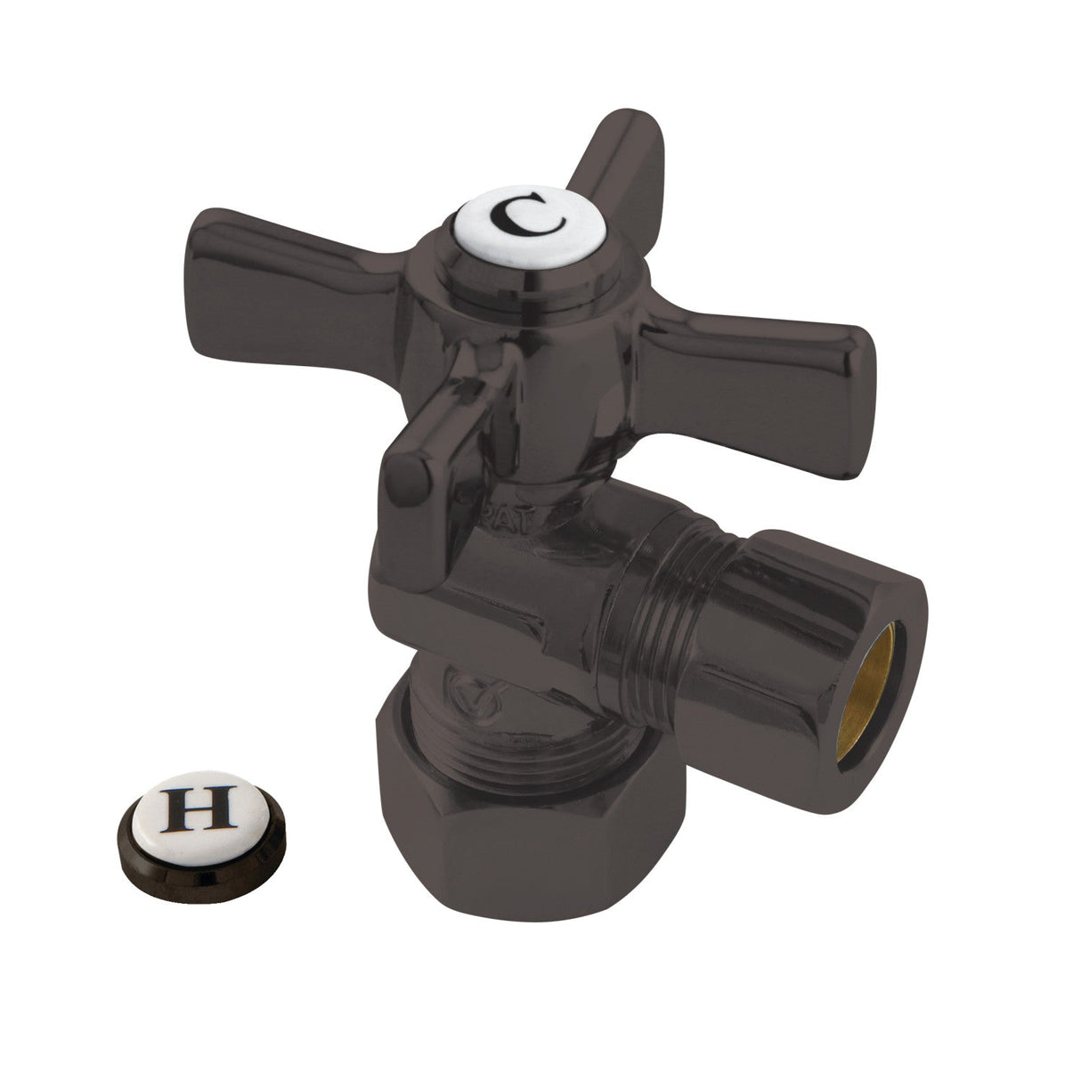 Millennium CC54405ZX 5/8-Inch OD Comp x 1/2-Inch OD Comp Quarter-Turn Angle Stop Valve, Oil Rubbed Bronze