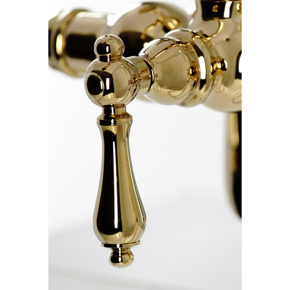 Vintage CC6013T2 Three-Handle 2-Hole Deck Mount Clawfoot Tub Faucet with Hand Shower, Polished Brass