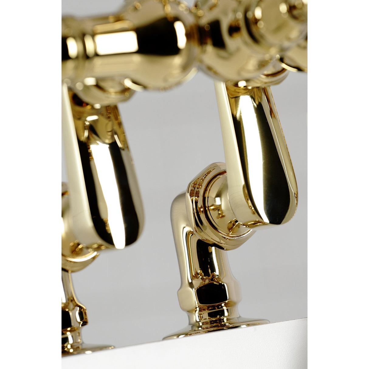 Vintage CC6013T2 Three-Handle 2-Hole Deck Mount Clawfoot Tub Faucet with Hand Shower, Polished Brass