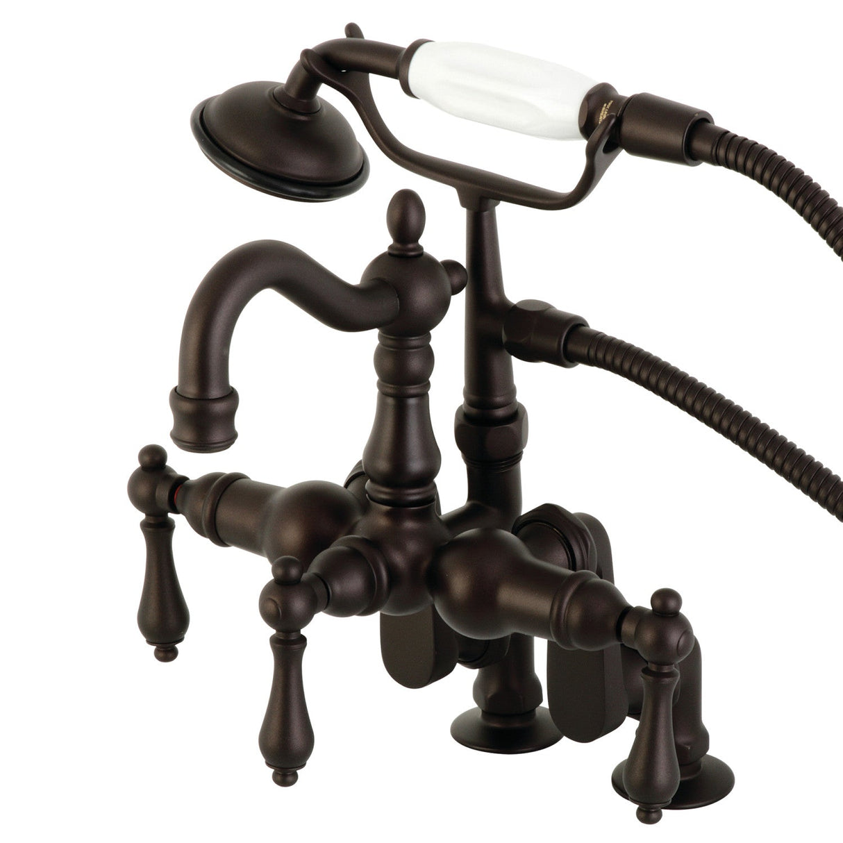 Vintage CC6013T5 Three-Handle 2-Hole Deck Mount Clawfoot Tub Faucet with Hand Shower, Oil Rubbed Bronze