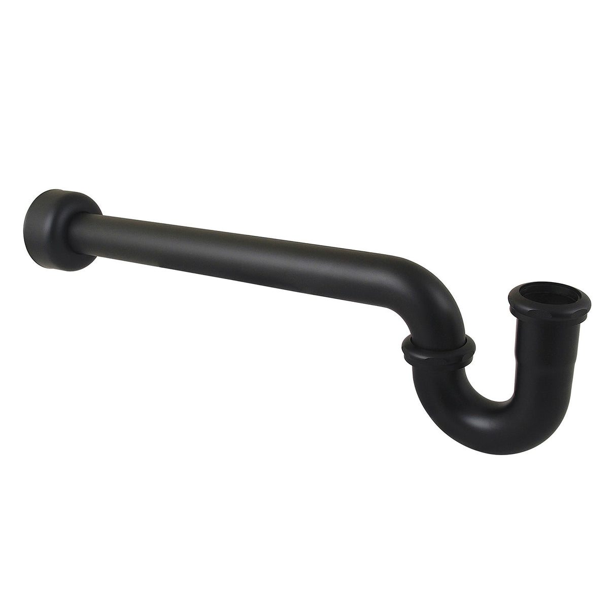 Trimscape CC6120MB 1-1/2 Inch Decor P-Trap with High Box Flange, 19 Inch Length, 18 Gauge, Matte Black