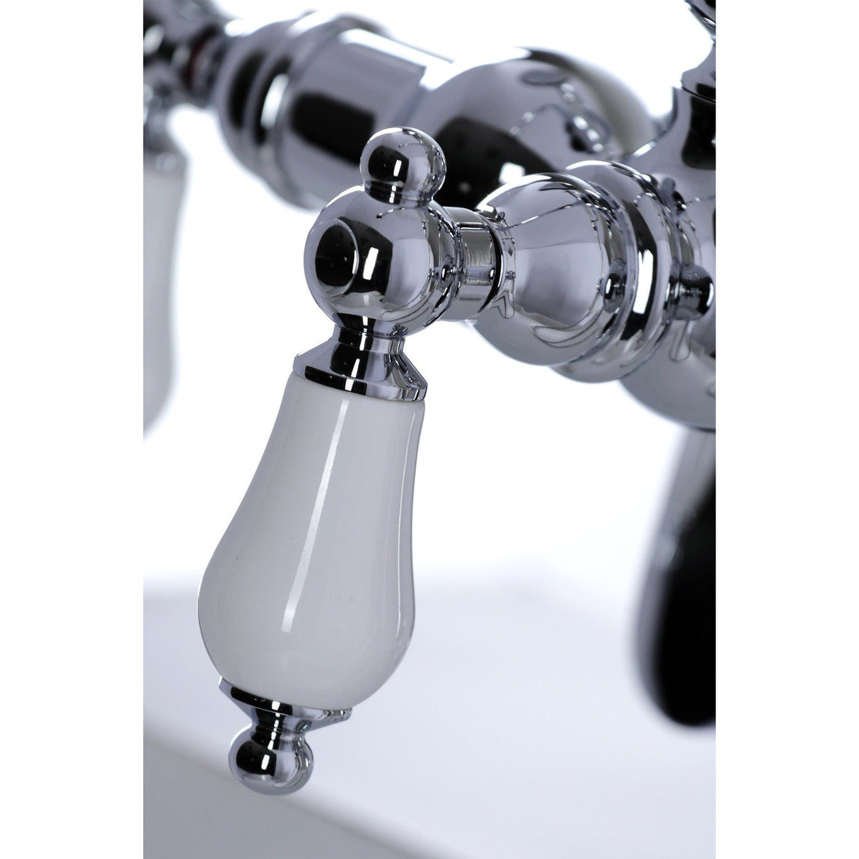 Vintage CC616T1 Three-Handle 2-Hole Deck Mount Clawfoot Tub Faucet with Hand Shower, Polished Chrome